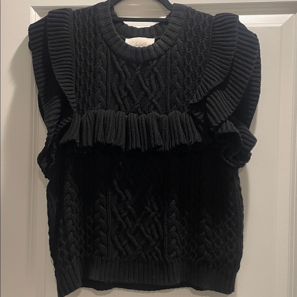 Cleobella Elegant Black Knit short sleeve sweater